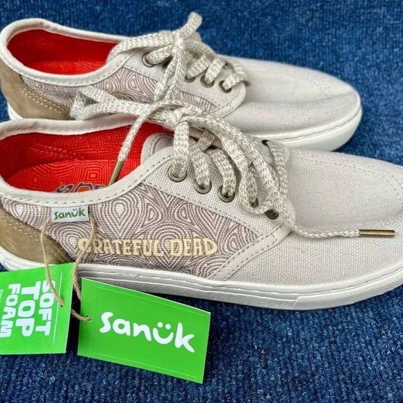 Sanuk Greatful Dead shoes men size 8 New with tags tan - Picture 5 of 10